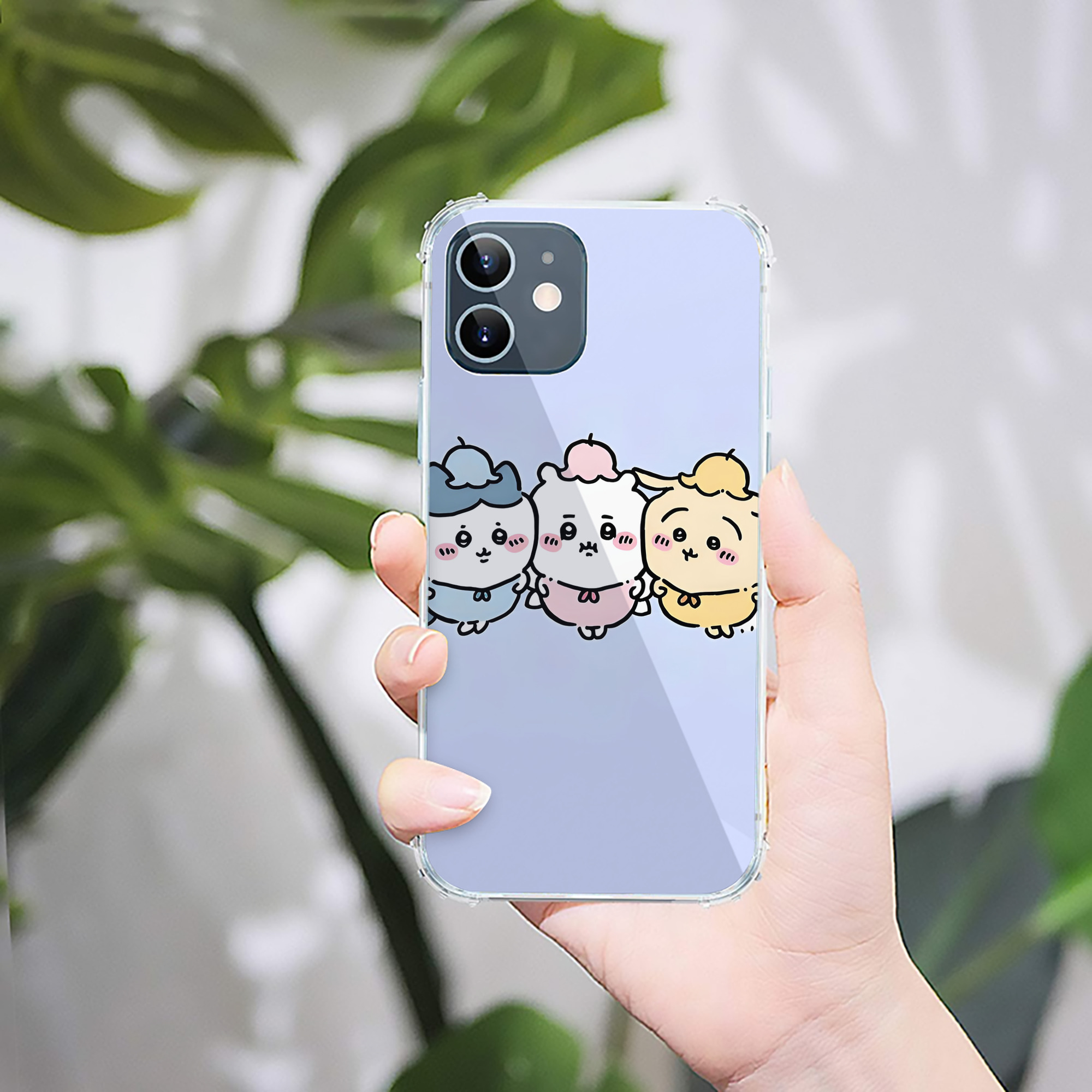 （画像用） ちいかわ Chii-kawa 【iPhone 12シリーズ対応】透明スマホケース（クリアソフトケース）